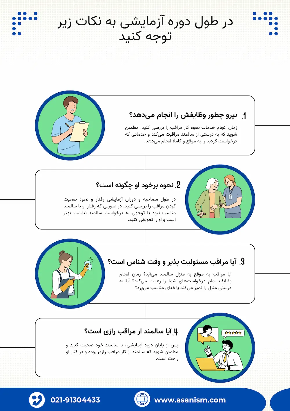 نحوه بررسی پرستار سالمند زمان دوره آموزشی او