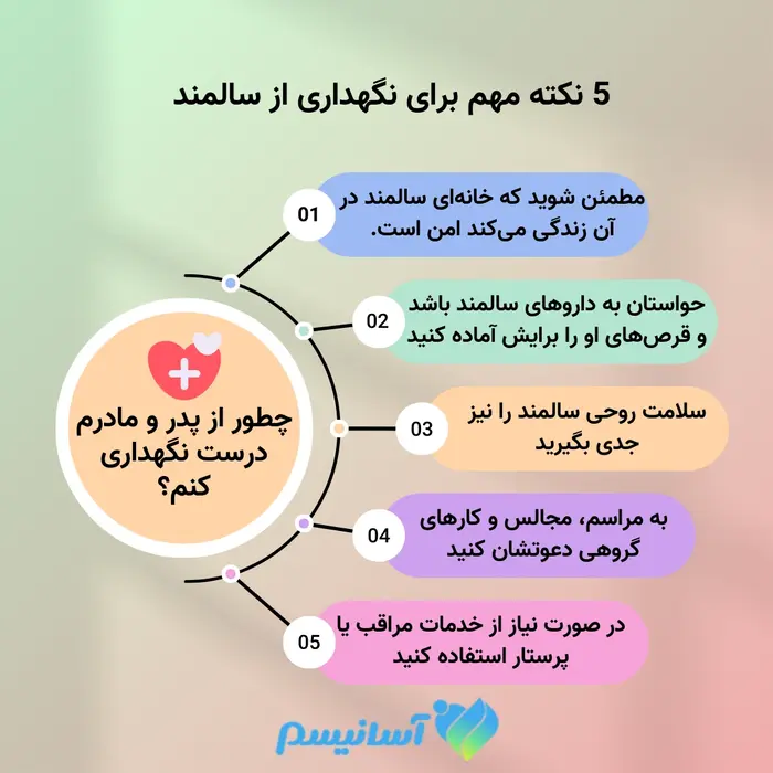 برای نگهداری از سالمند این 5 نکته خیلی مهم هستند